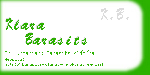 klara barasits business card